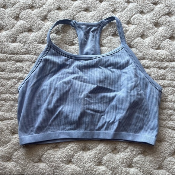 Jockey Longline Racerback Ribbed Sports Bra Blue WOMENS XL - Picture 1 of 4